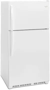 WRT311FZDW Whirlpool 20 cu ft Top Freezer Refrigerator - 33 W White