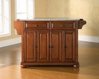 KF30003ACH Cherry Kitchen Island with Gray Granite Top - Alexandria