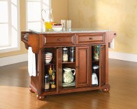 KF30003ACH Cherry Kitchen Island with Gray Granite Top - Alexandria-2
