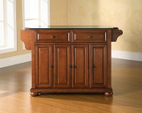 KF30004ACH Cherry Kitchen Island with Black Granite Top - Alexandria
