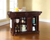 KF30002AMA Dark Mahogany Kitchen Island with Stainless Steel Top - Alexandria-2
