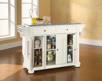 KF30003AWH White Kitchen Island with Gray Granite Top - Alexandria-2
