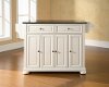 KF30004AWH White Kitchen Island with Black Granite Top - Alexandria