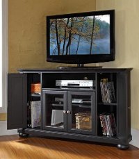 KF10006ABK Black 48 Inch Corner TV Stand - Alexandria