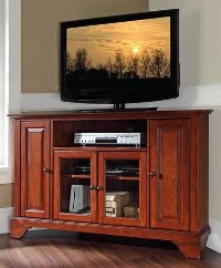 KF10006BCH Cherry 48 Inch Corner TV Stand - LaFayette