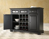 KF42001ABK Black Wine Buffet Server - Alexandria -2