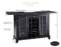 KF40002ABK Black Sliding Top Bar Cabinet - Alexandria