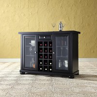 KF40002ABK Black Sliding Top Bar Cabinet - Alexandria
