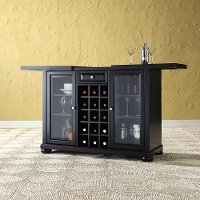 KF40002ABK Black Sliding Top Bar Cabinet - Alexandria -2