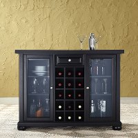 KF40002ABK Black Sliding Top Bar Cabinet - Alexandria -4