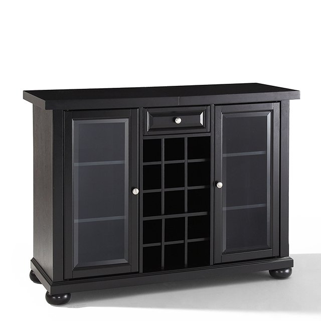 KF40002ABK Black Sliding Top Bar Cabinet - Alexandria-5