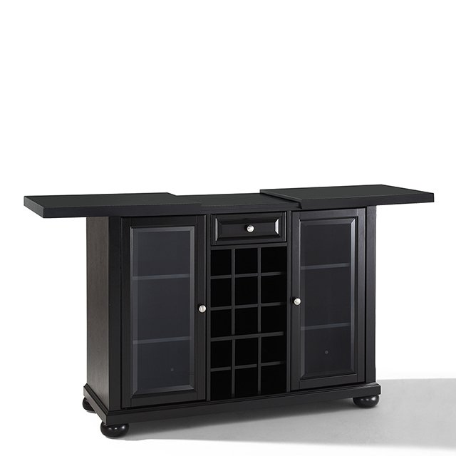 KF40002ABK Black Sliding Top Bar Cabinet - Alexandria-6