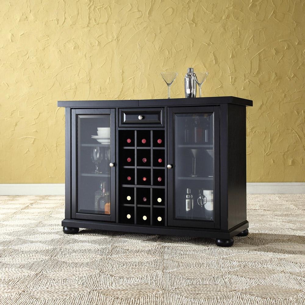 KF40002ABK Black Sliding Top Bar Cabinet - Alexandria-8