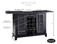 KF40002AMA Mahogany Sliding Top Bar Cabinet - Alexandria -6