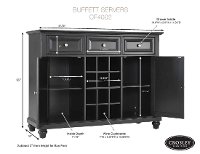 KF42001BBK Black Wine Buffet Server - LaFayette