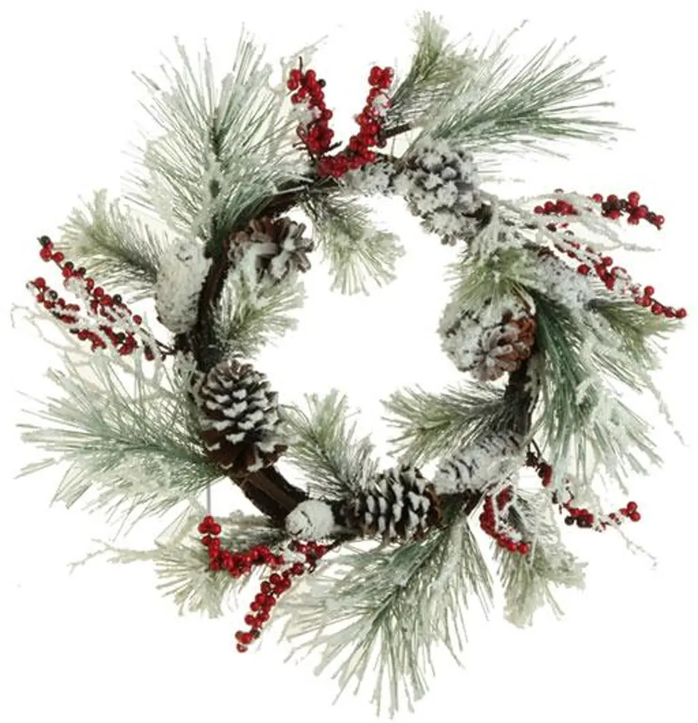 Snow Pine Berry Wreath-1