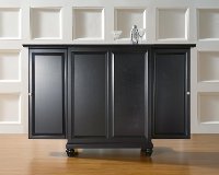 KF40001DBK Black Expandable Bar Cabinet - Cambridge