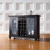 KF40002DBK Black Sliding Top Bar Cabinet - Cambridge