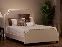 1121BKR Ivory Upholstered King Size Bed - Dekland