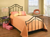1546BTWR Black Classic Metal Twin Bed - Imperial