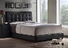 1281BQR Black Upholstered Queen Bed - Lusso