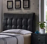 Lusso Black Twin Upholstered Headboard