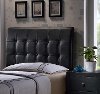 1281HQR Contemporary Black Queen Upholstered Headboard - Lusso