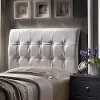 1283HTWR White Upholstered Twin Headboard - Lusso