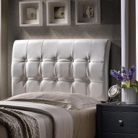 1283HTWR White Upholstered Twin Headboard - Lusso