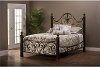 1648BQR Antique Gold Queen Metal Bed - Mikelson