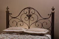 1648HQR Antique Gold Queen Metal Headboard - Mikelson