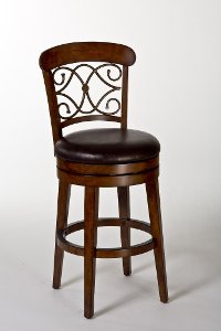 4299-826 Medium Brown Cherry Swivel Counter Height Stool - Bergamo