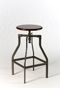 5036-832 Cherry-Wood Top Adjustable Stool with Metal Legs- Cyprus -2