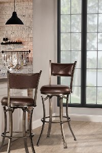 Pewter Metal Swivel Bar Stool - Drummond-4