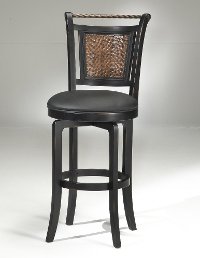 4935-830s Copper Metal Back/ Black Wood Frame Swivel Bar Stool - Norwood