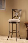 4897-830 Black & Oval Fossil Stone Swivel Bar Stool - Rowan