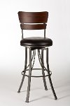 5097-826 Cherry Wood and Black Swivel Counter Height Stool - Santa Monica