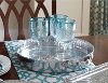 Hammered Aluminum Deep Round Tray with Handles-2