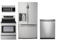 LG-SS-4PC-ELE-3DR LG 4 Piece Electric Kitchen Appliance Package - Stainless Steel