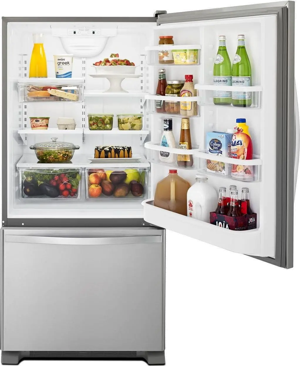 WRB322DMBM Whirlpool 22 cu ft Bottom Freezer Refrigerator - 33 W Stainless Steel-3