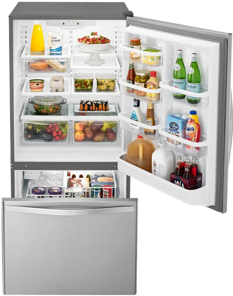 WRB322DMBM Whirlpool 22 cu ft Bottom Freezer Refrigerator - 33 W Stainless Steel-4