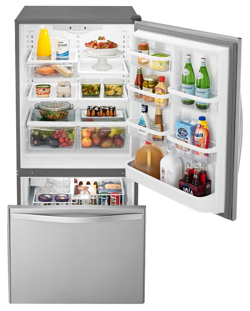 WRB322DMBM Whirlpool 33 Inch Bottom Freezer Refrigerator - 22 cu. ft., Stainless Steel-4