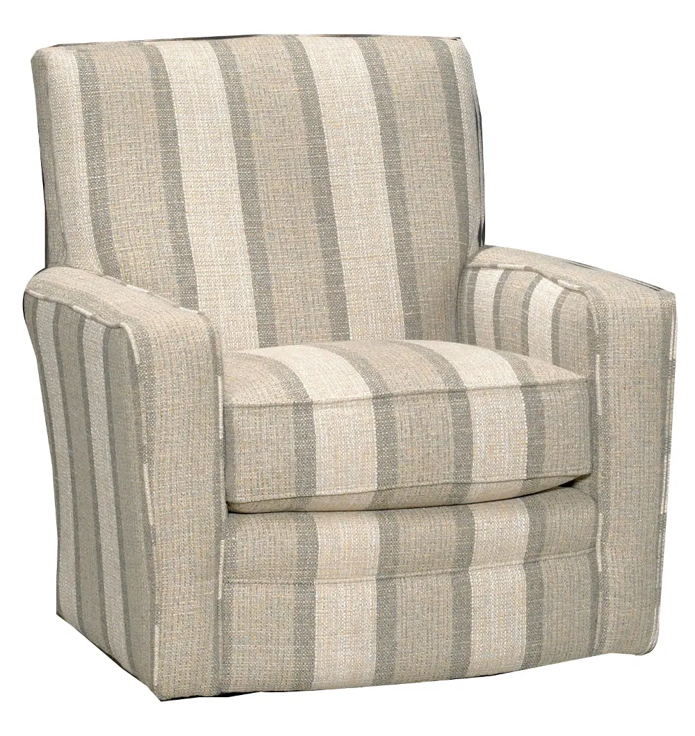 Coast Tan Striped Upholstered Casual Swivel Chair-1