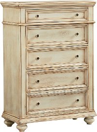 Heritage Antique White Chest of Drawers