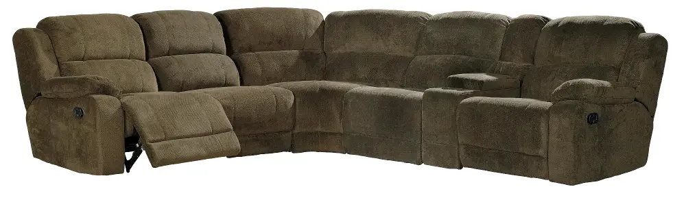 Brown 6 Piece Reclining Sectional - Charlotte-1