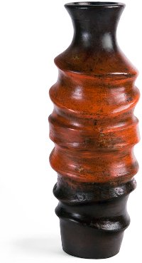 Orange and Black 43 Inch Wavy Floor Jar