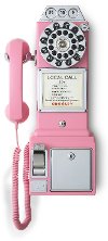 CR56-PI Pink 1950'S Replica Payphone