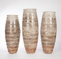 41 Inch Quails Egg Ribbed Floor Vase