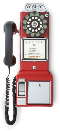 CR56-RE Red 1950'S Replica Payphone