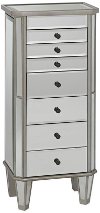 Silver and Mirrored Jewelry Armoire